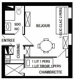 Studio coin nuit - LA ROCHETTE - ref ROC21 - 12